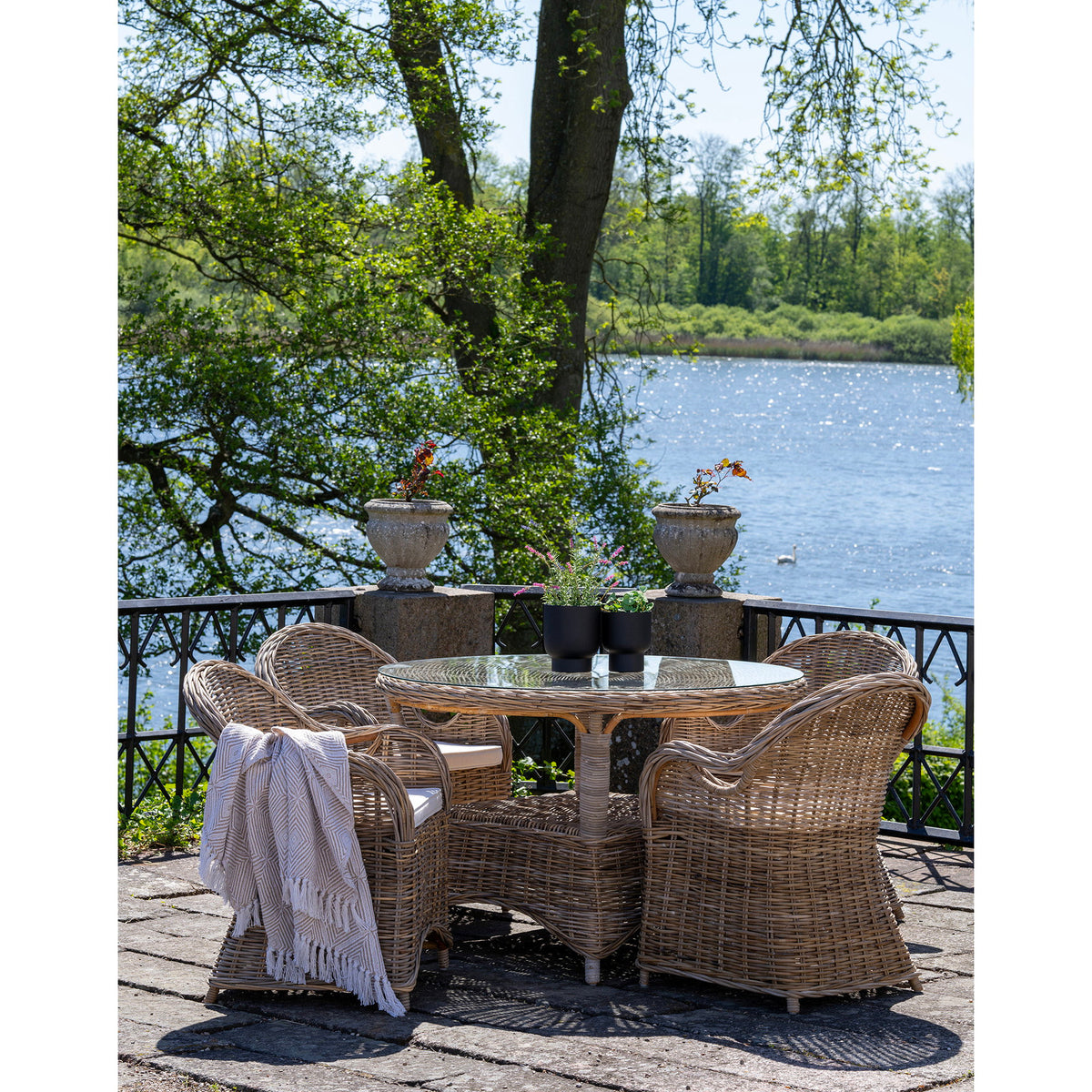 Keno Gartenstuhl inkl. Kissen – Kubu-Rattan Grau – Ansicht 6