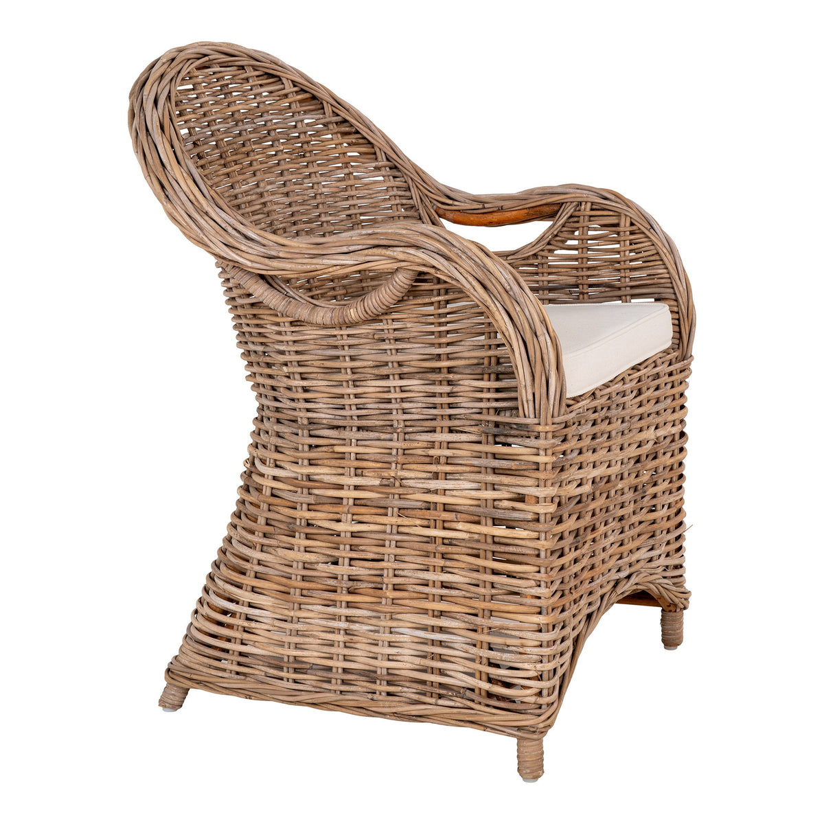Keno Gartenstuhl inkl. Kissen – Kubu-Rattan Grau – Ansicht 3
