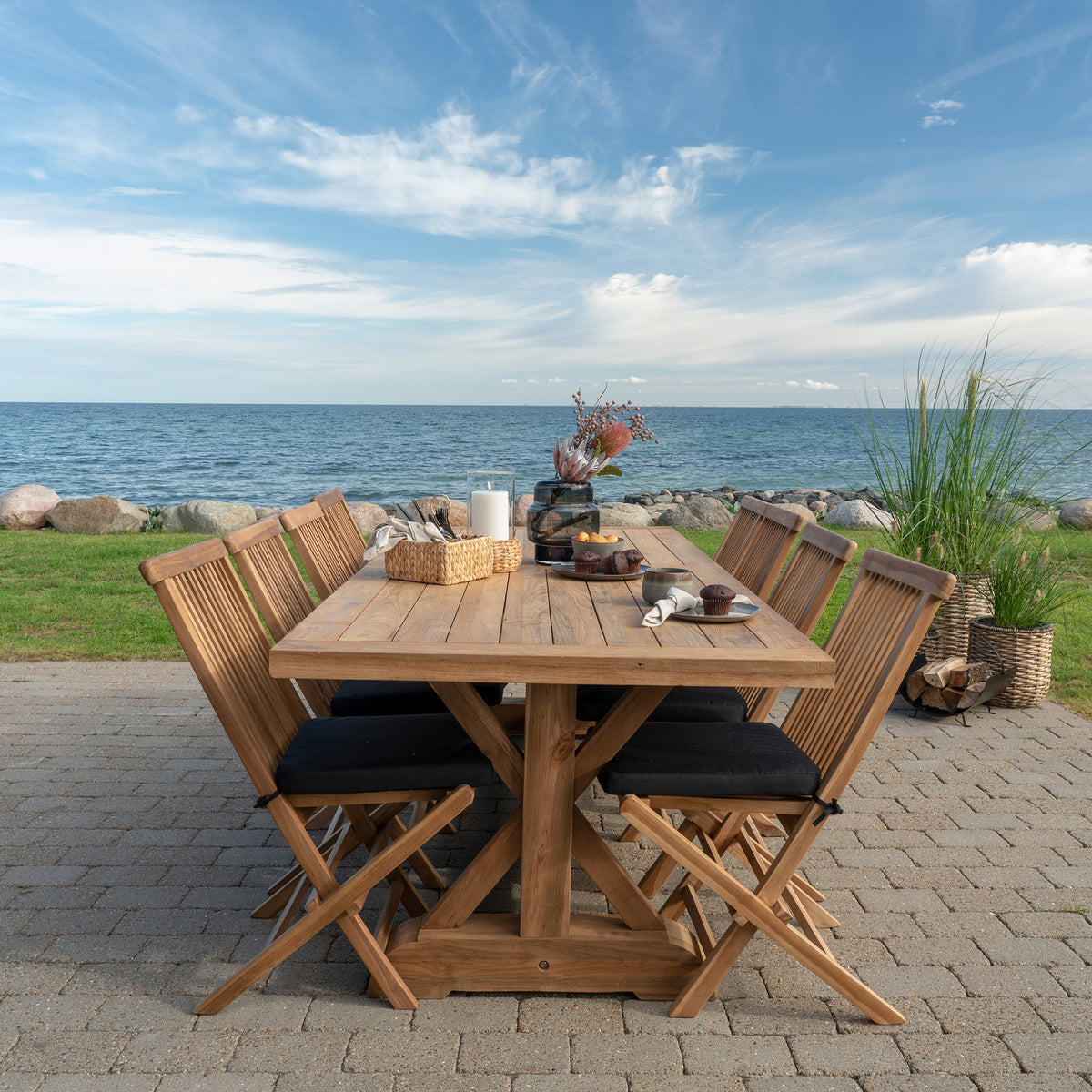 Viva Gartentisch – Teak Natur, 240 × 100 cm – Ansicht 5