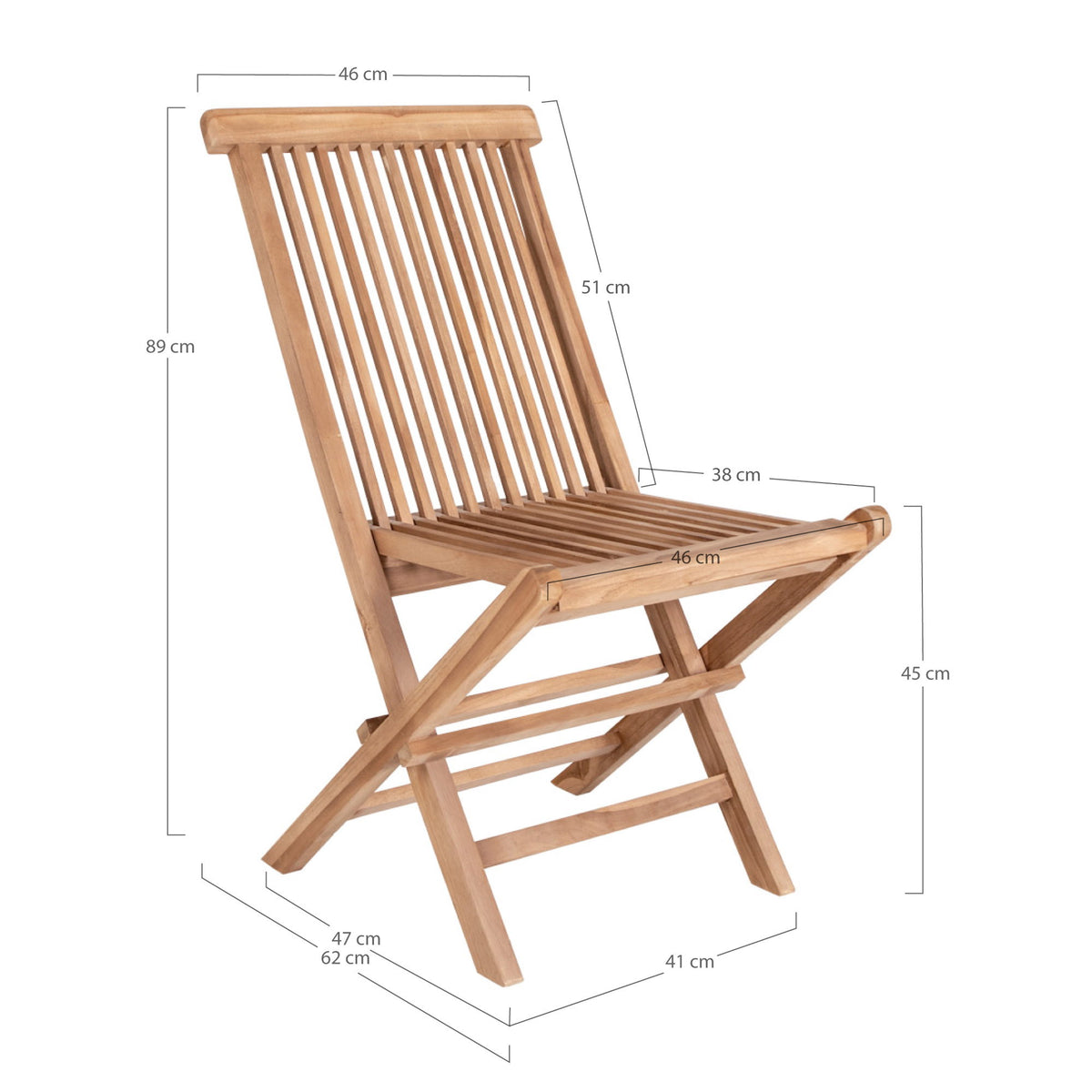 Gina Gartenstuhl 2er-Set – Teak Natur – Ansicht 5