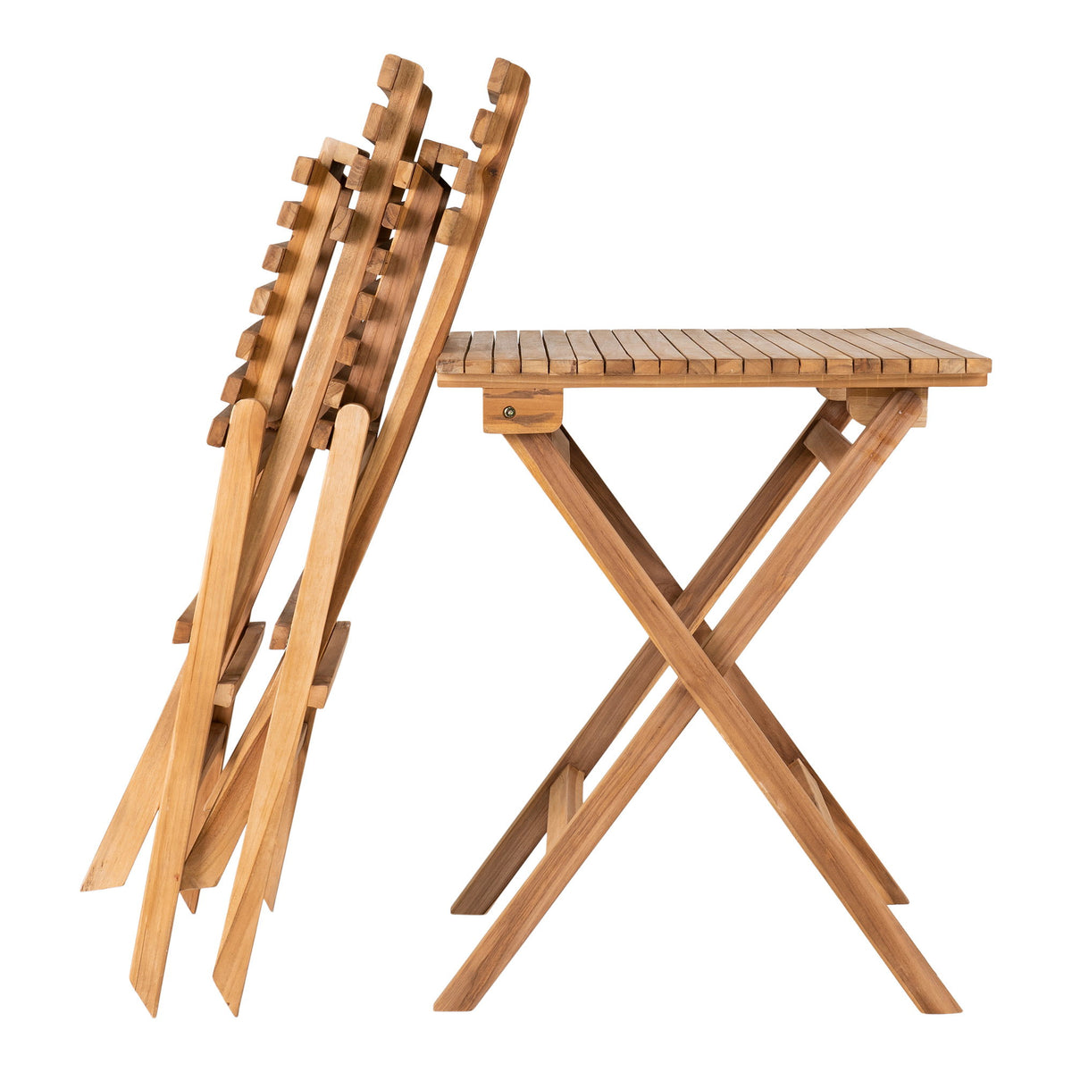 Bente Bistro-Set mit 2 Stühlen – Teak Natur – Ansicht 2