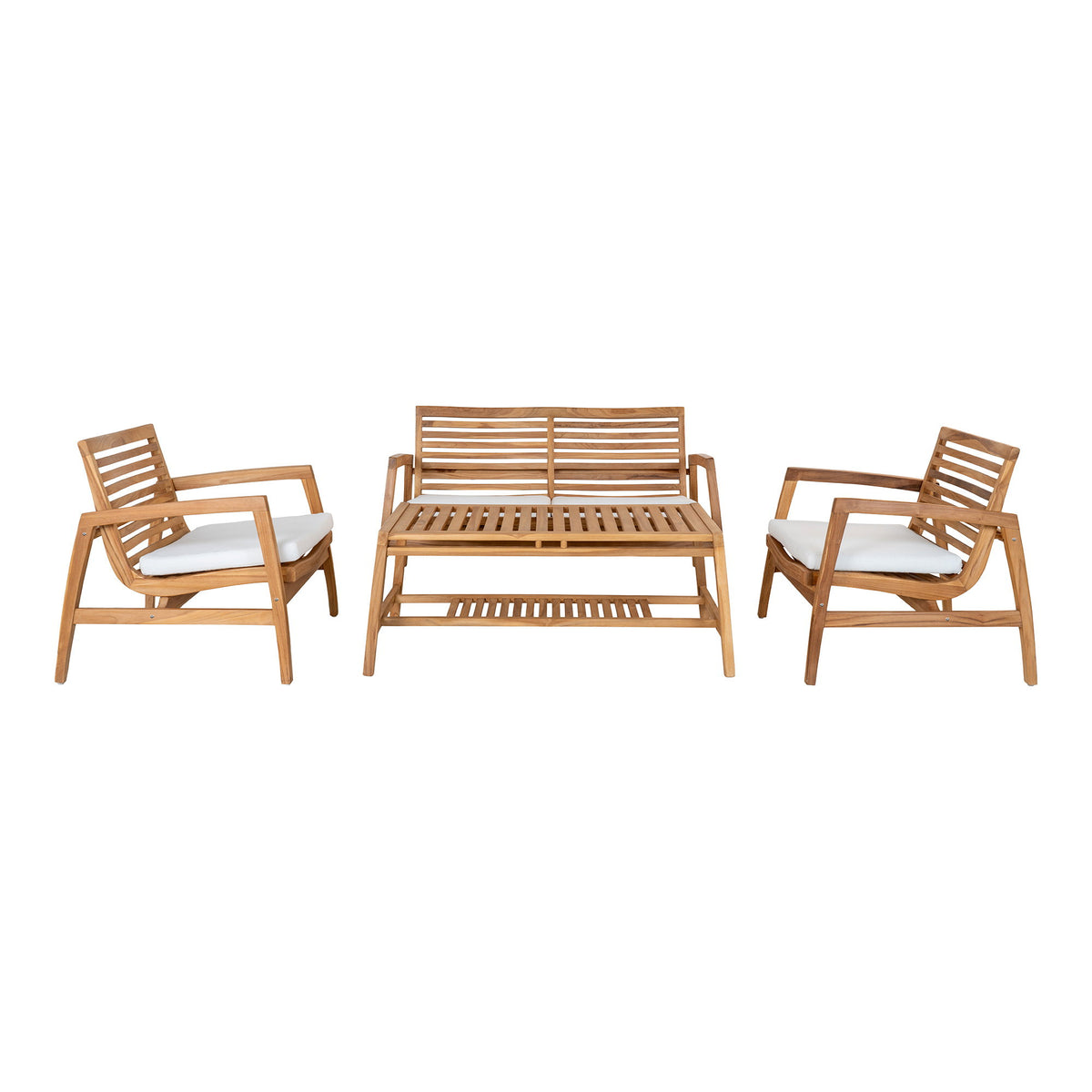 Ariane Lounge-Set inkl. Kissen – Teak Natur von Luiva Living