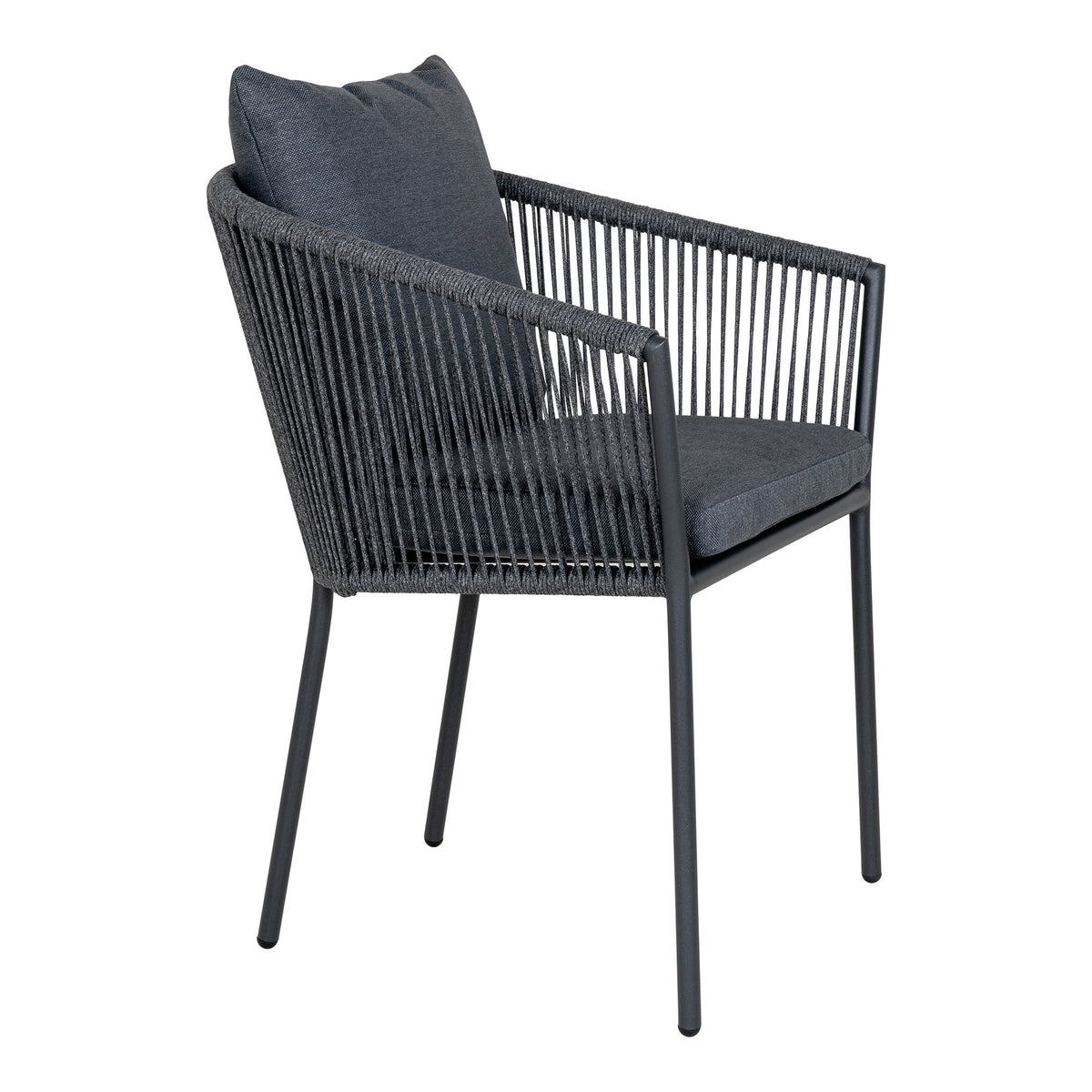 Yola Gartenstuhl 4er-Set inkl. Kissen – Aluminium/Polyester Dunkelgrau – Ansicht 3