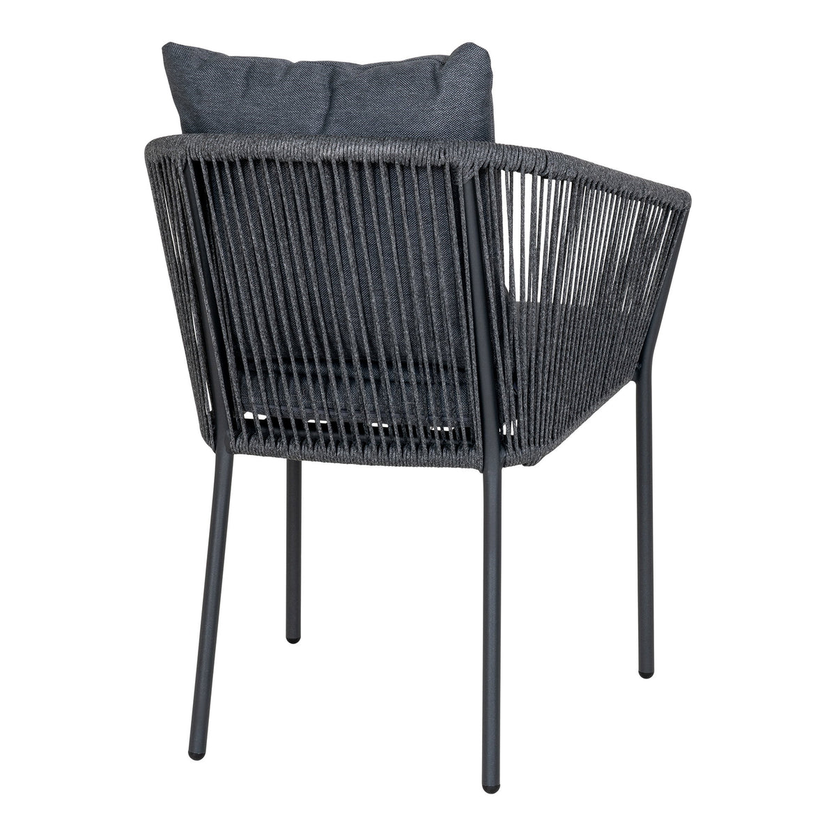 Yola Gartenstuhl 4er-Set inkl. Kissen – Aluminium/Polyester Dunkelgrau – Ansicht 4