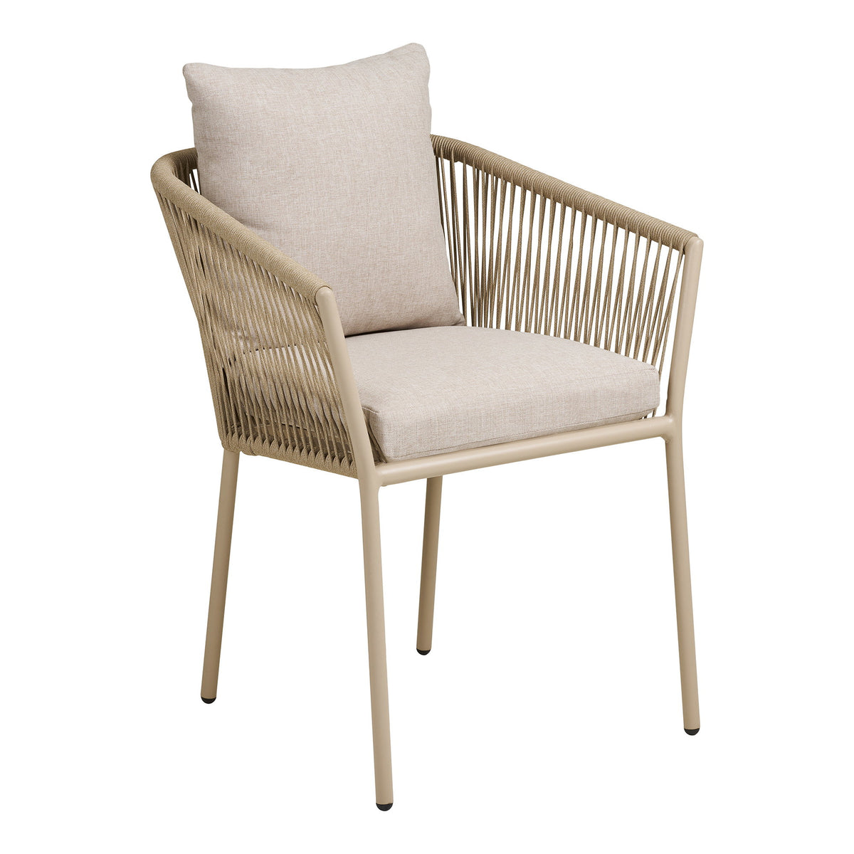 Yola Gartenstuhl 4er-Set inkl. Kissen – Aluminium/Polyester Sand von Luiva Living