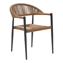 Solveig Gartenstuhl 2er-Set – Aluminium/Polyrattan Natur, Gestell Schwarz von Luiva Living