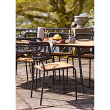Sila Gartenstuhl 4er-Set – Teak/Polyrattan Schwarz/Natur, Beine Schwarz – Ansicht 8