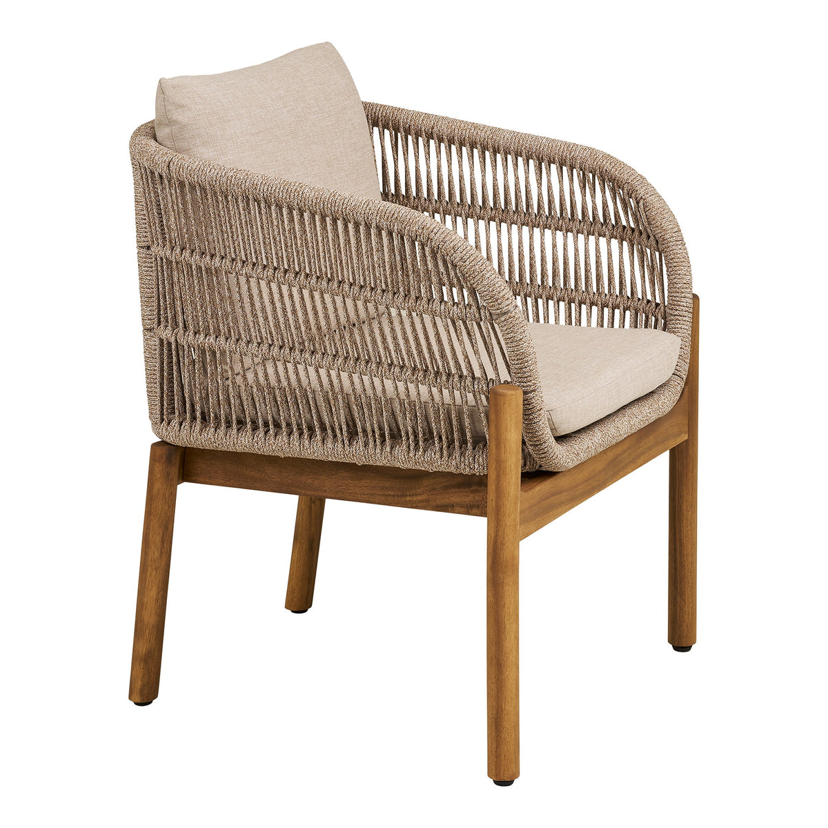 Remo Gartenstuhl 2er-Set inkl. Kissen – Akazie Beige – Ansicht 3