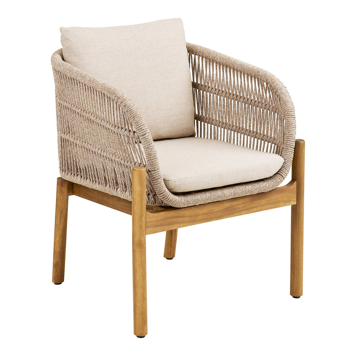 Remo Gartenstuhl 2er-Set inkl. Kissen – Akazie Beige von Luiva Living
