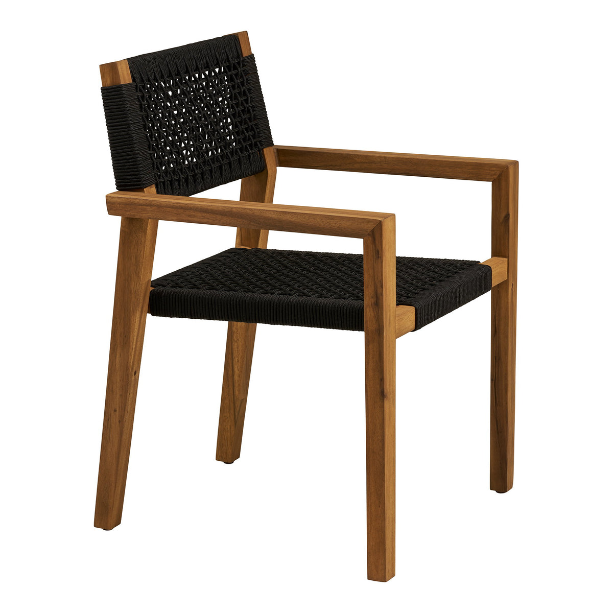 Torvald Gartenstuhl 2er-Set – Akazie/Polyester Schwarz/Natur – Ansicht 3