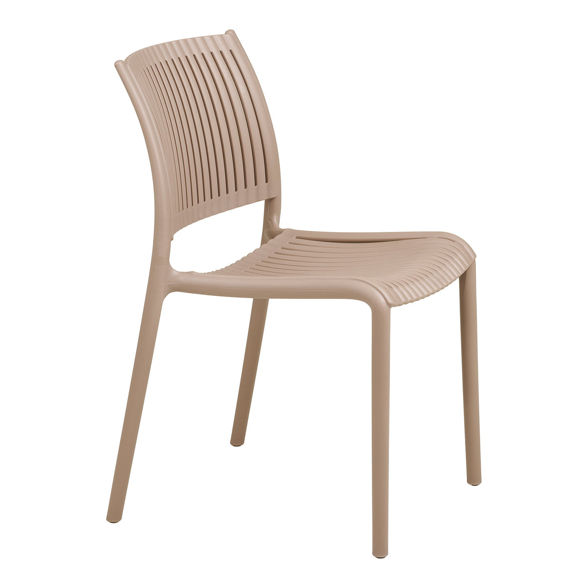 Lyra Gartenstuhl 4er-Set, stapelbar – Polypropylen Taupe – Ansicht 3