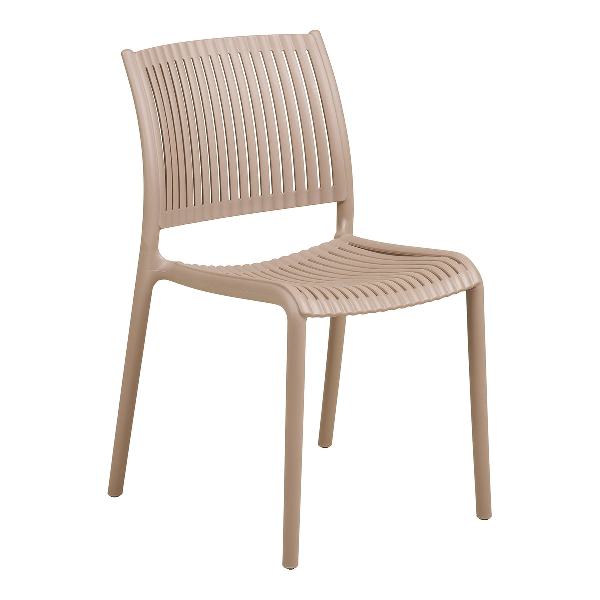 Lyra Gartenstuhl 4er-Set, stapelbar – Polypropylen Taupe von Luiva Living