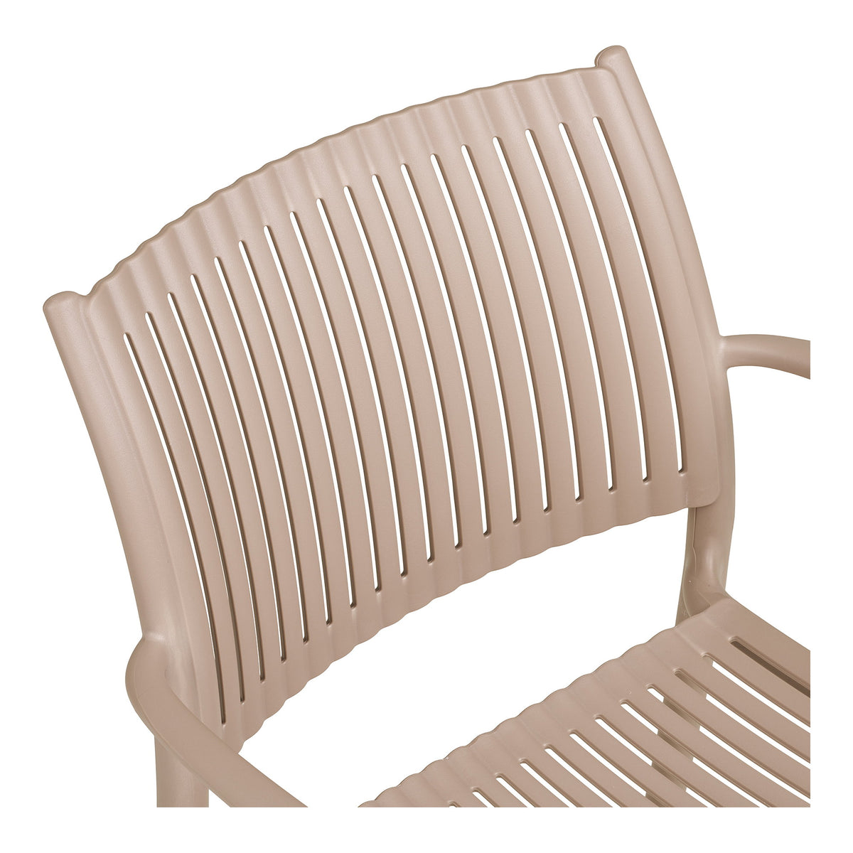 Lyra Gartenstuhl 4er-Set mit Armlehnen, stapelbar – Polypropylen Taupe – Ansicht 5