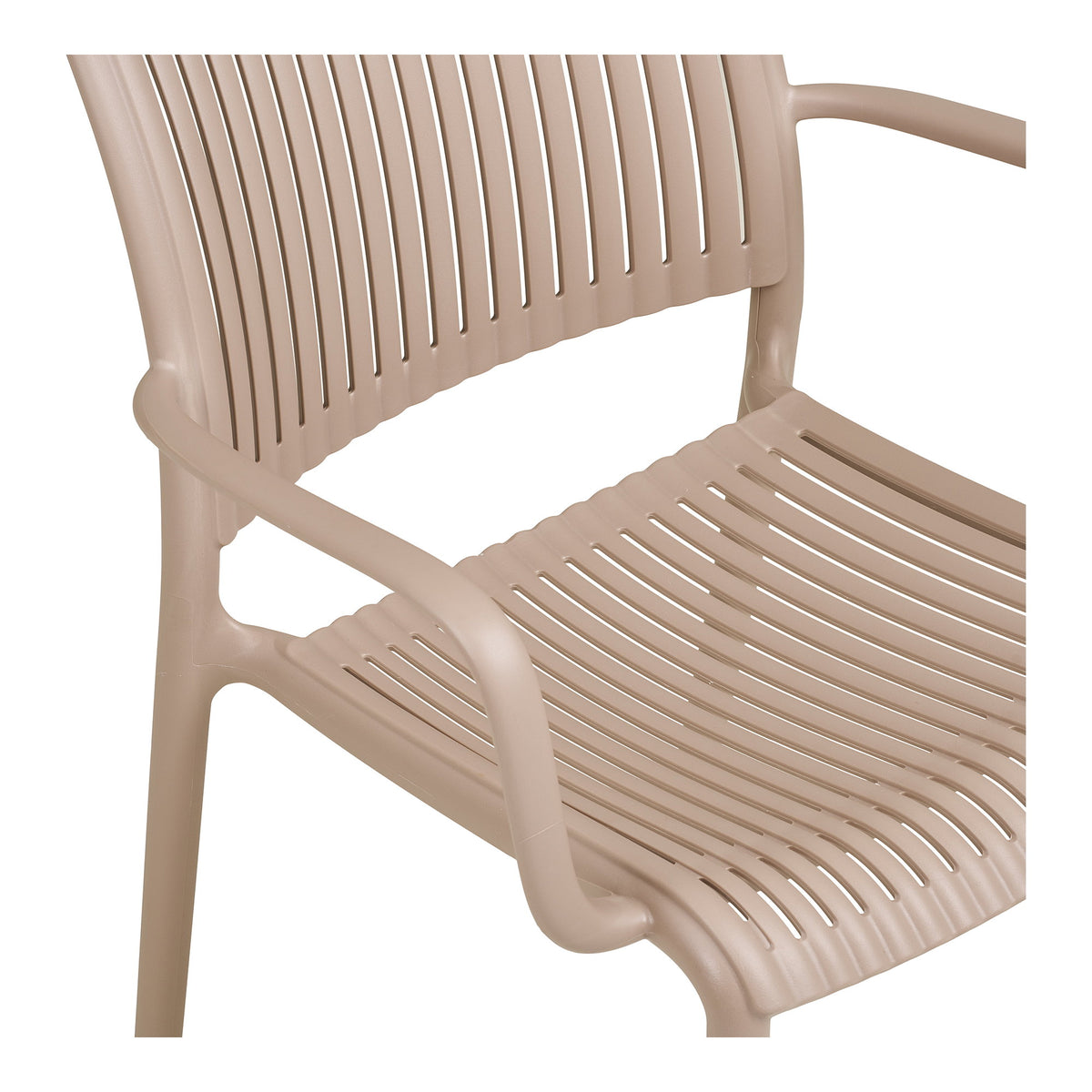 Lyra Gartenstuhl 4er-Set mit Armlehnen, stapelbar – Polypropylen Taupe – Ansicht 6