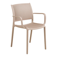 Lyra Gartenstuhl 4er-Set mit Armlehnen, stapelbar – Polypropylen Taupe von Luiva Living