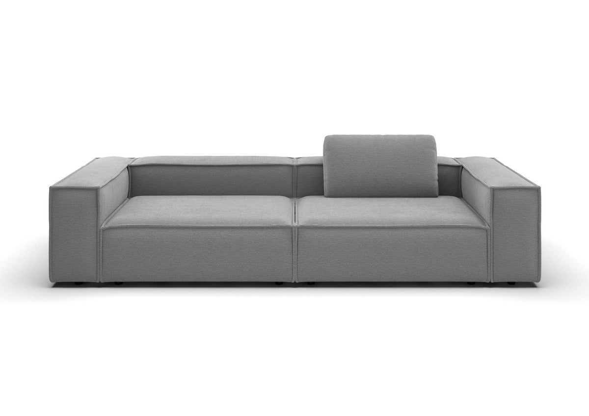 Bergen 3-Sitzer-Sofa in Feincord Grau – Ansicht von vorn