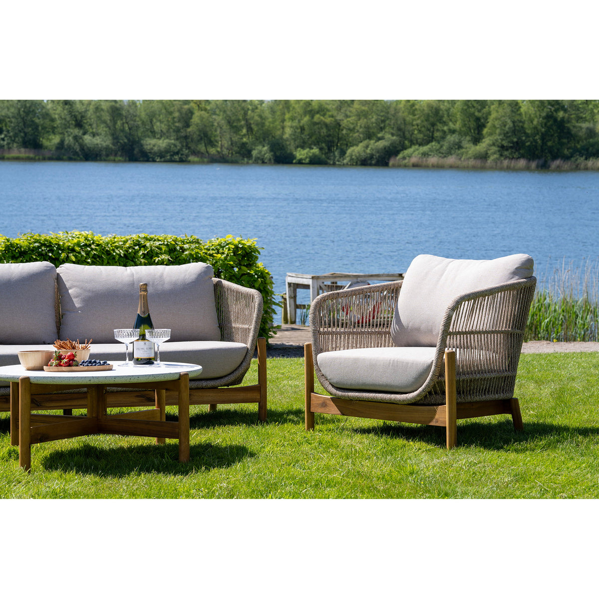 Remo Gartensessel inkl. Kissen – Akazie Beige – Ansicht 9