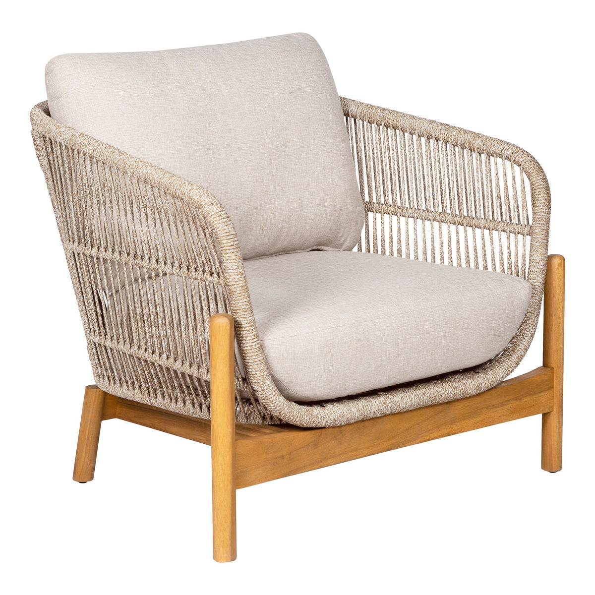 Remo Gartensessel inkl. Kissen – Akazie Beige von Luiva Living