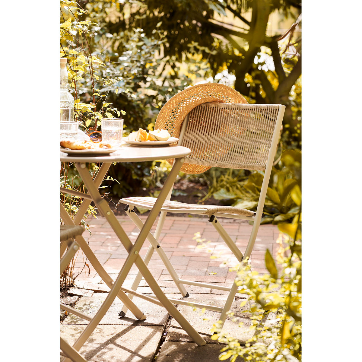 Ragnar Bistro-Set mit Tisch und 2 Stühlen – Polyester/Stahl Taupe – Ansicht 8