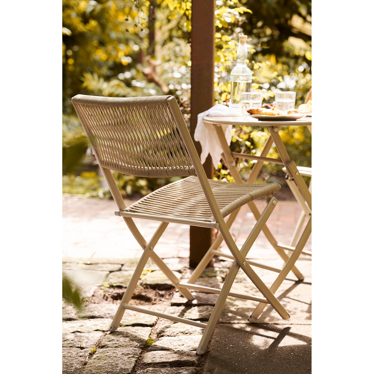 Ragnar Bistro-Set mit Tisch und 2 Stühlen – Polyester/Stahl Taupe – Ansicht 9