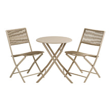 Ragnar Bistro-Set mit Tisch und 2 Stühlen – Polyester/Stahl Taupe von Luiva Living
