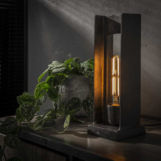 Tischlampe H-Form / Schwarz Nickel