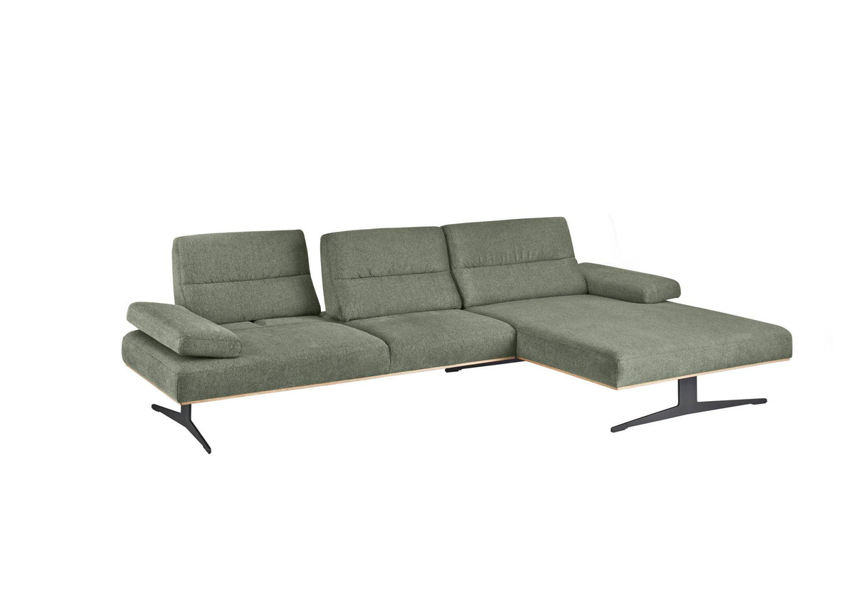 Arendal Ecksofa mit Longchair in Webstoff Turtle, Longchair rechts