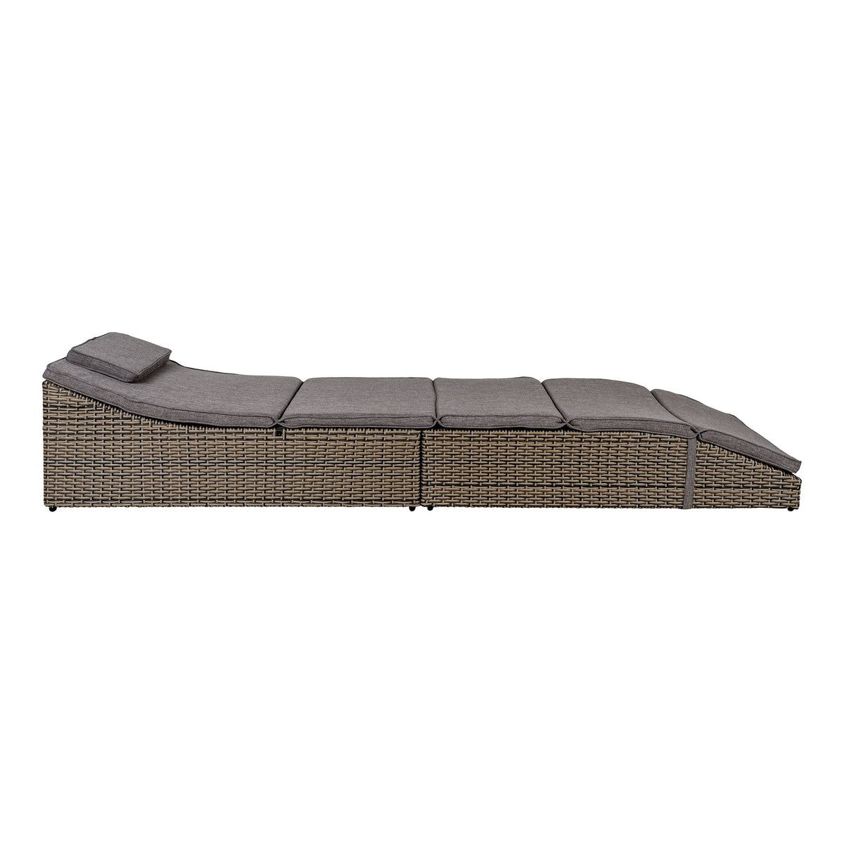 Folke Sonnenliege inkl. Kissen – Polyrattan Kubu-Grau – Ansicht 2