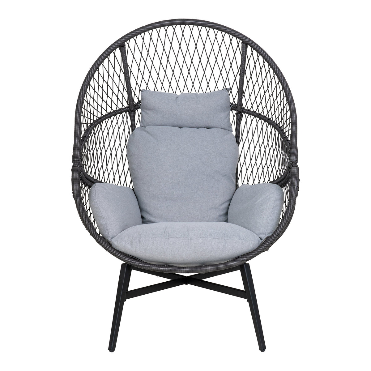 Axel Gartensessel inkl. Kissen – Polyrattan Schwarz – Ansicht 2