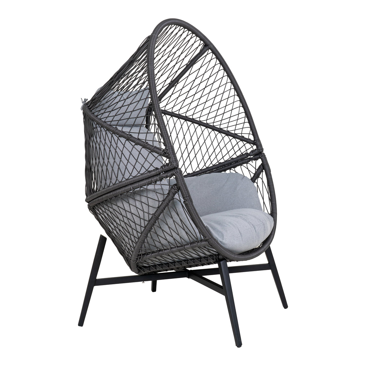 Axel Gartensessel inkl. Kissen – Polyrattan Schwarz – Ansicht 3