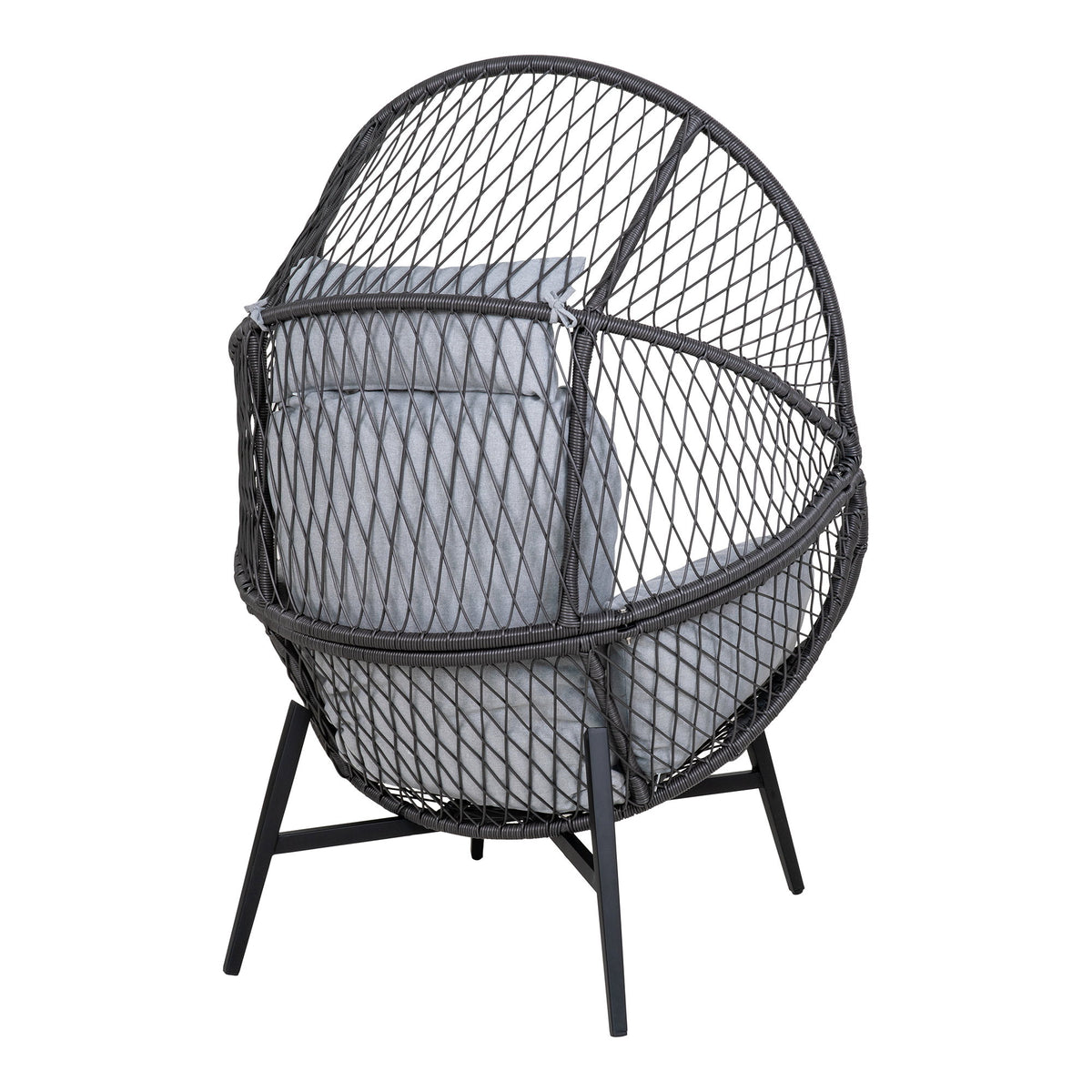Axel Gartensessel inkl. Kissen – Polyrattan Schwarz – Ansicht 4