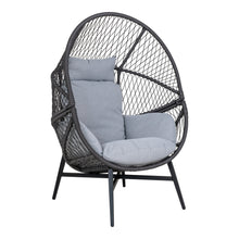 Axel Gartensessel inkl. Kissen – Polyrattan Schwarz von Luiva Living