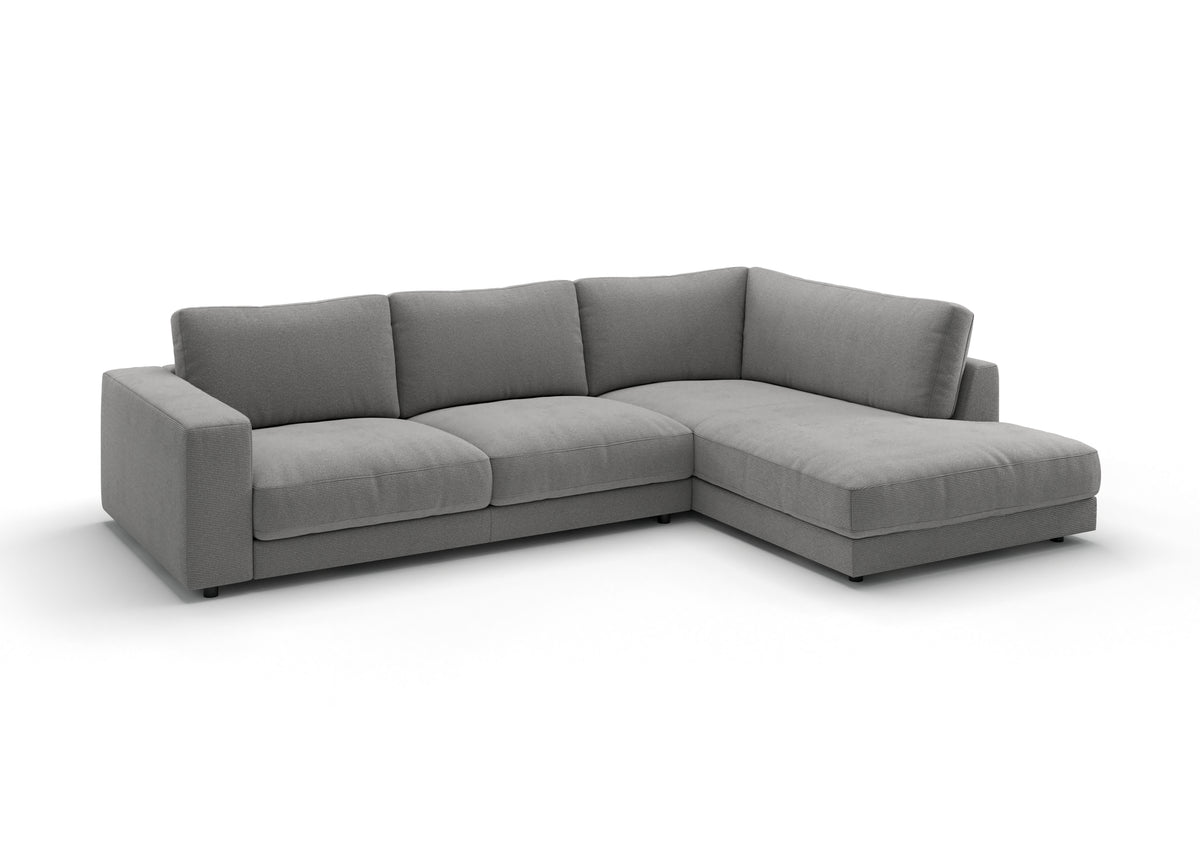 Skagen Ecksofa in L-Form in Feincord Grau, Ecke rechts