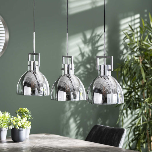 Hängelampe 3L industry chromed glass