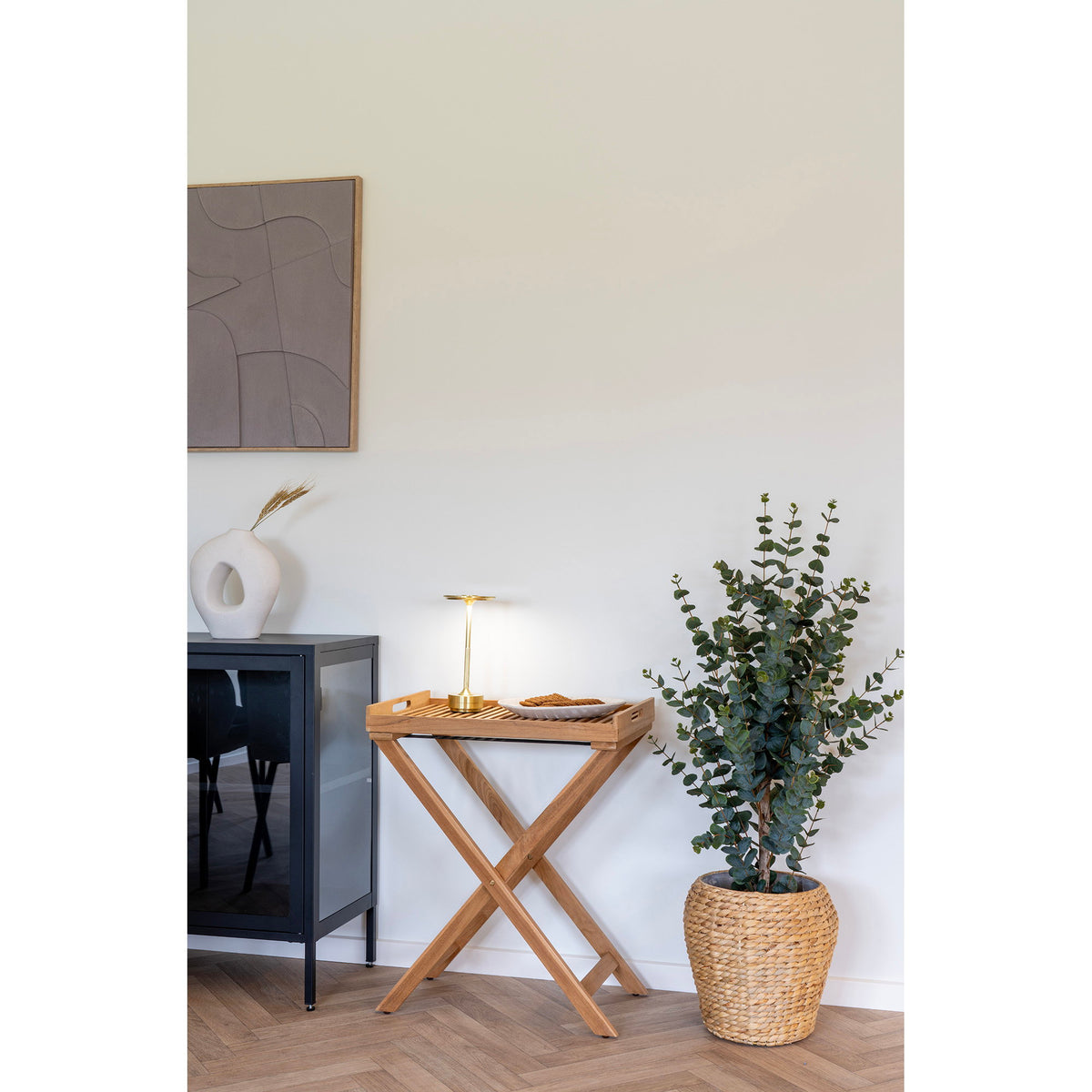 Taro Tablett-Beistelltisch – Teak Natur, 60 × 40 × 70 cm – Ansicht 11