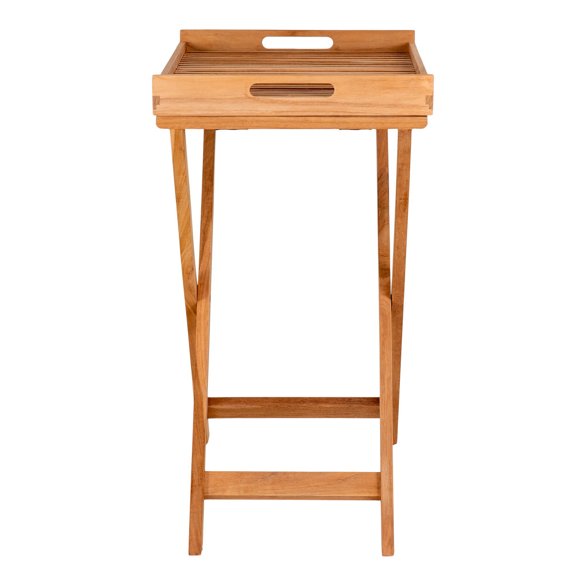 Taro Tablett-Beistelltisch – Teak Natur, 60 × 40 × 70 cm – Ansicht 3