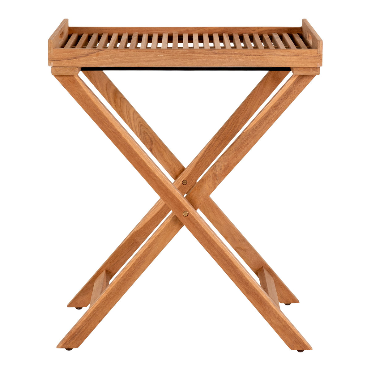Taro Tablett-Beistelltisch – Teak Natur, 60 × 40 × 70 cm von Luiva Living