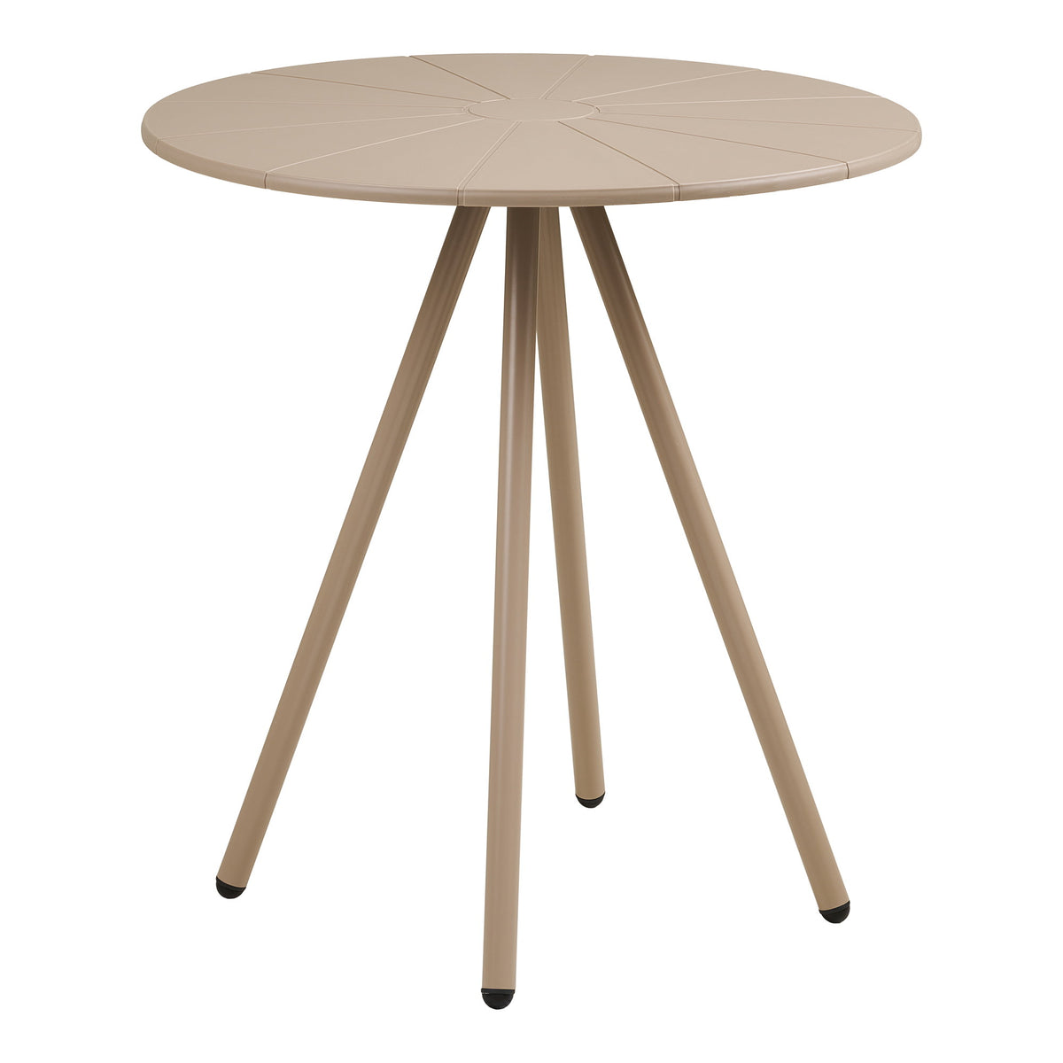 Taavi Garten-Bistrotisch rund – Polypropylen/Stahl Taupe, ø 70 cm von Luiva Living