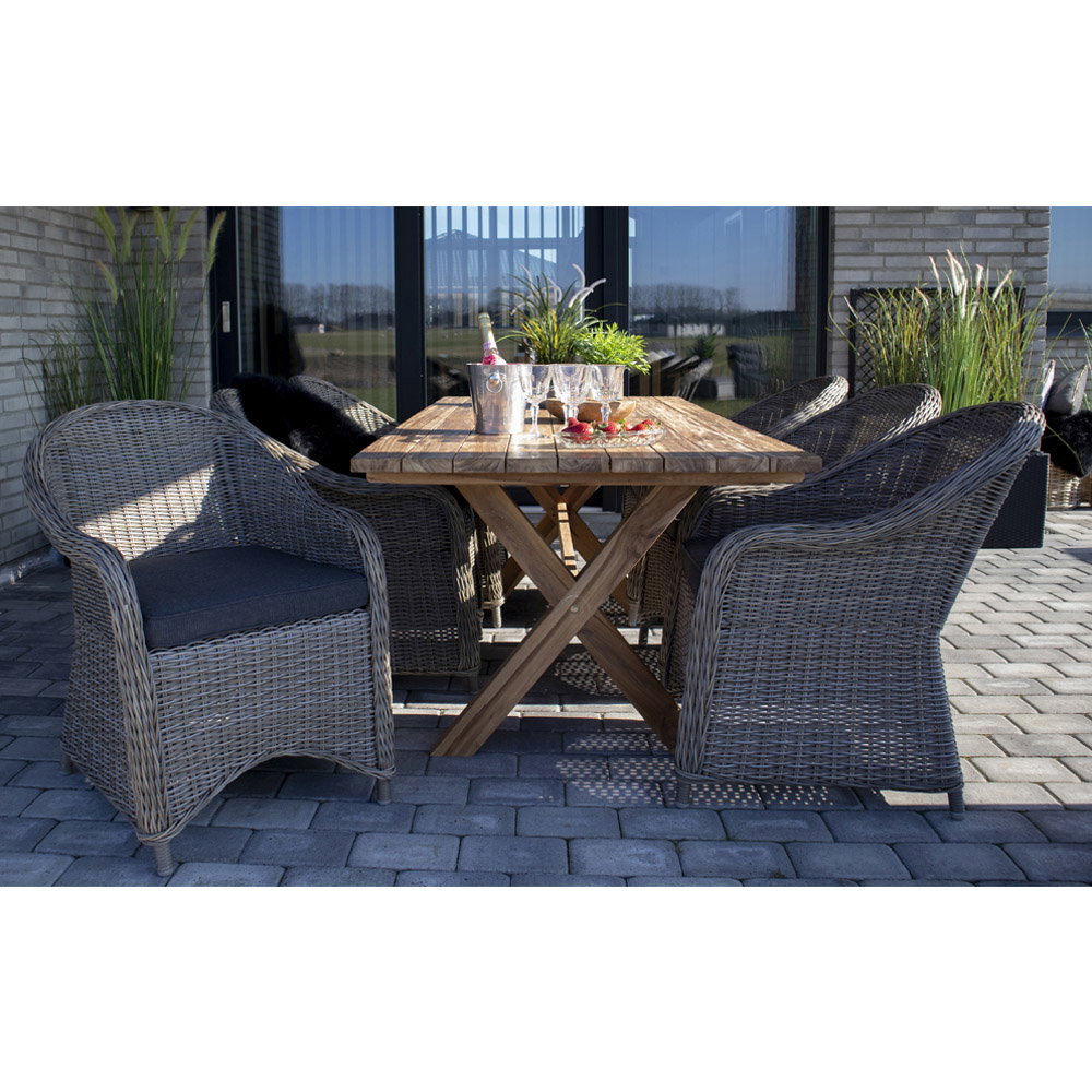 Quinta Gartentisch – Recycling-Teak Natur, 200 × 90 cm – Ansicht 6
