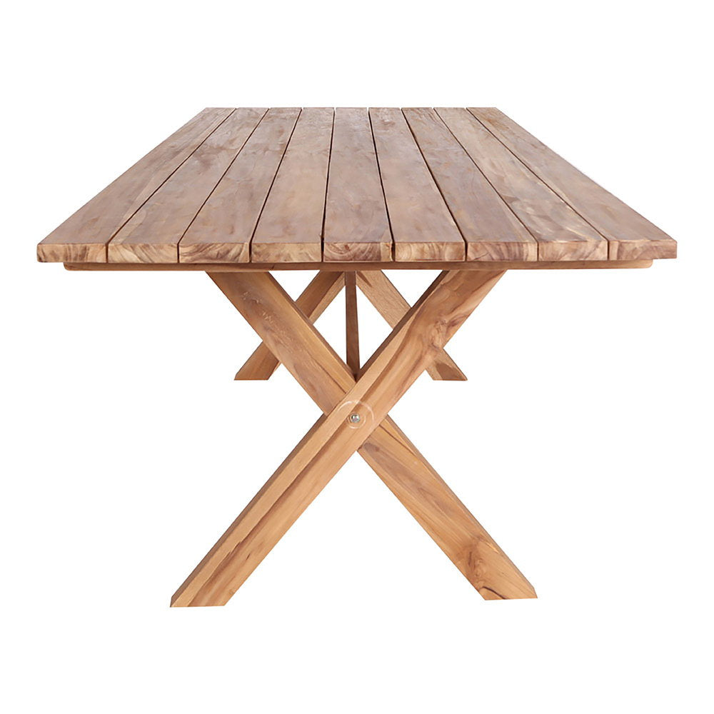 Quinta Gartentisch – Recycling-Teak Natur, 200 × 90 cm – Ansicht 3