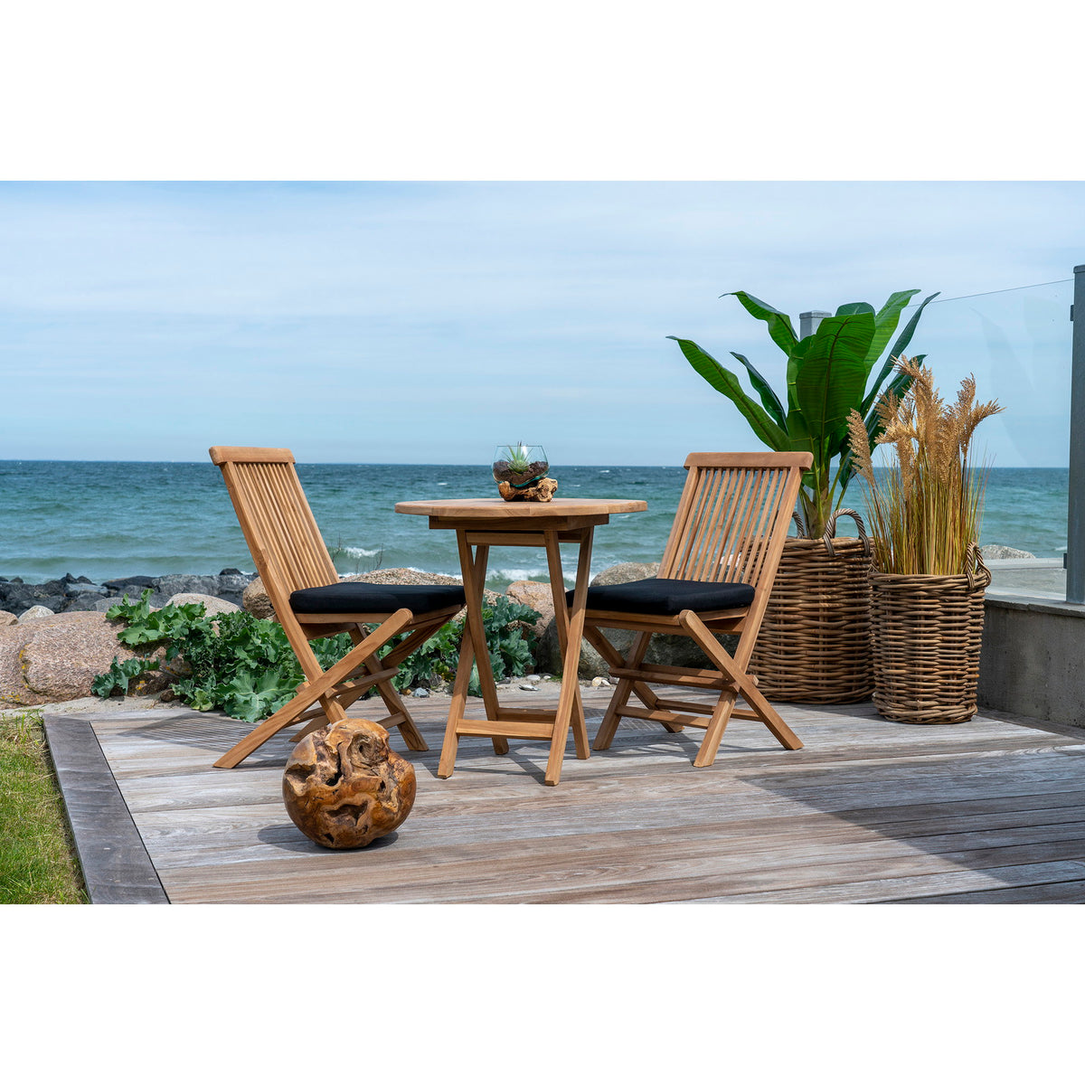 Timo Garten-Beistelltisch rund – Teak Natur, ø 70 × 75 cm – Ansicht 8