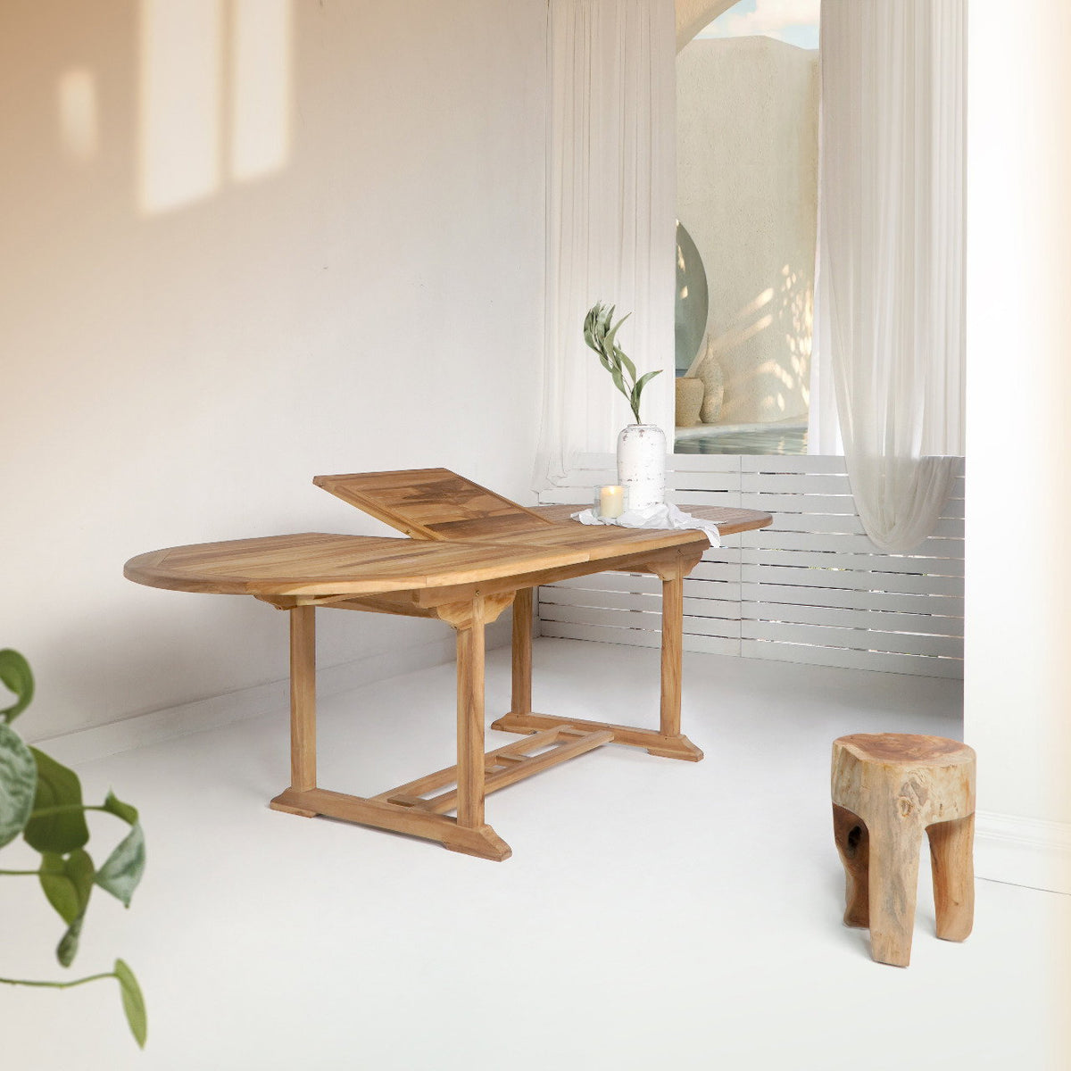 Ines Gartentisch, ausziehbar – Teak Natur, 180–240 × 90 cm – Ansicht 7