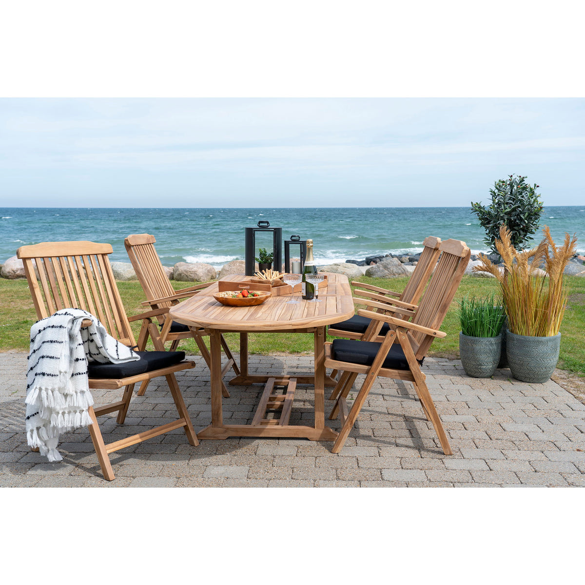 Ines Gartentisch, ausziehbar – Teak Natur, 180–240 × 90 cm – Ansicht 9