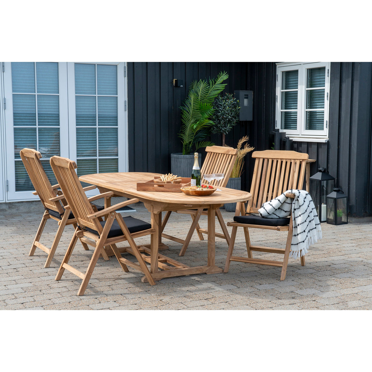 Ines Gartentisch, ausziehbar – Teak Natur, 180–240 × 90 cm – Ansicht 10