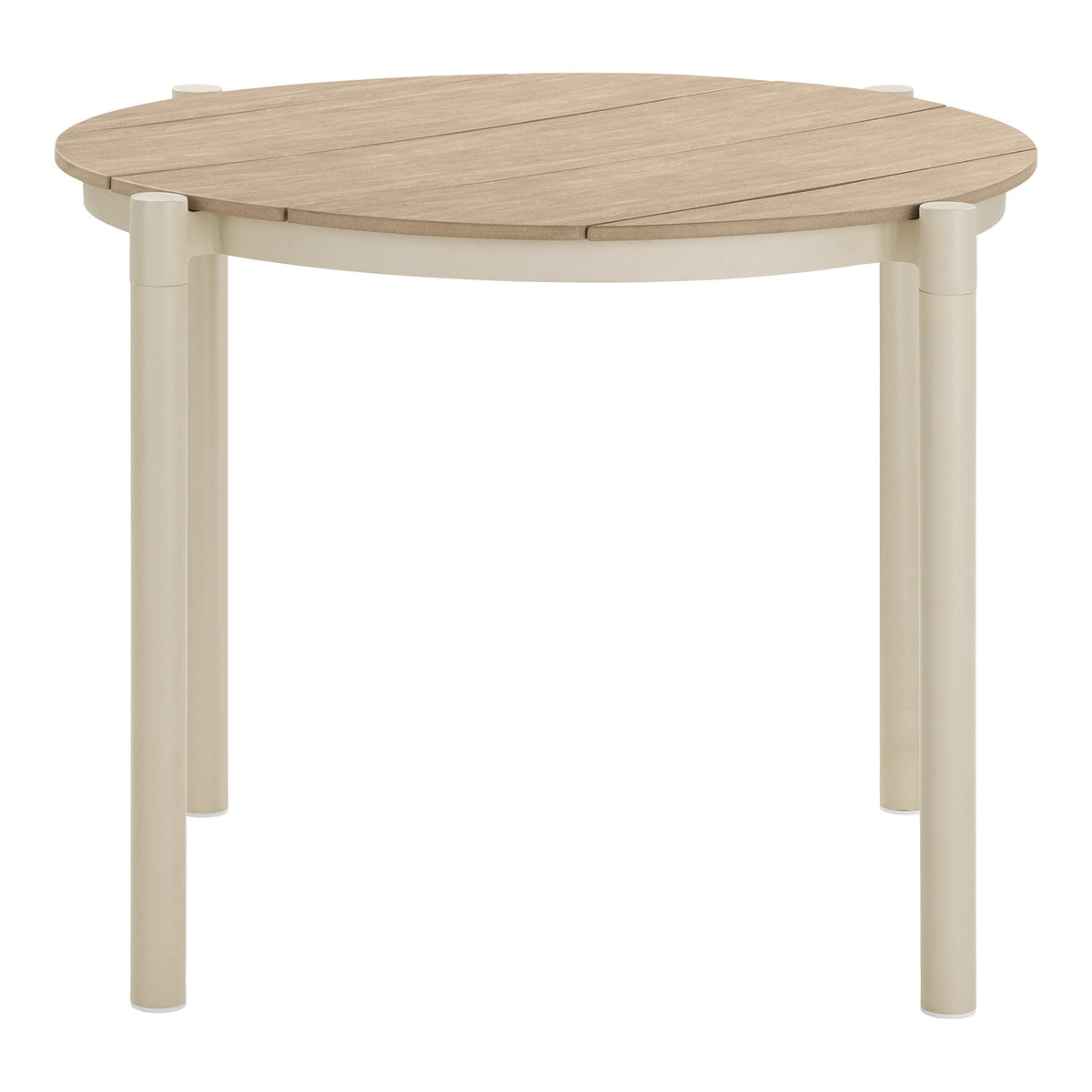 Leni Gartentisch rund – Aluminium/Kunstholz Sand/Natur, ø 90 cm – Ansicht 2