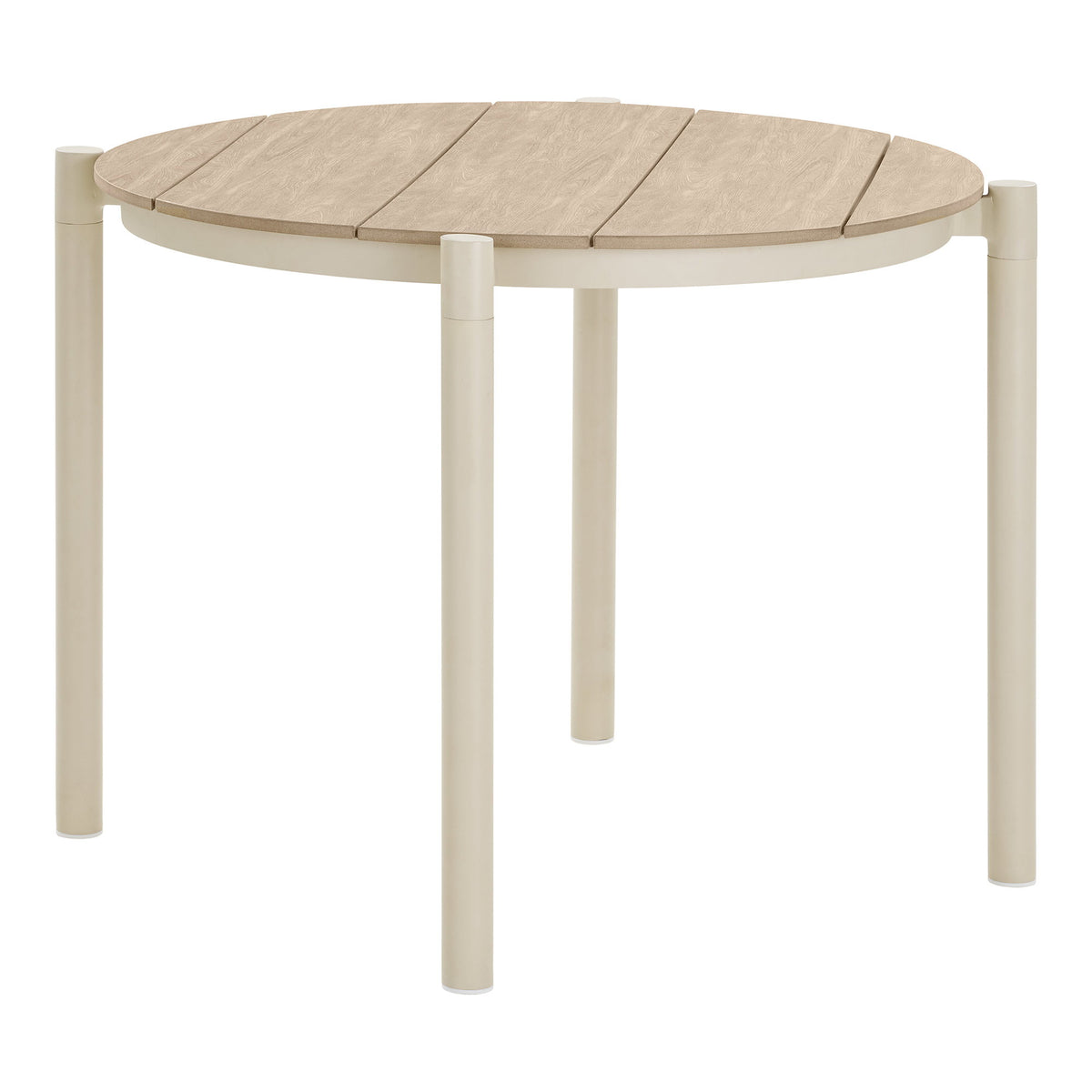 Leni Gartentisch rund – Aluminium/Kunstholz Sand/Natur, ø 90 cm von Luiva Living