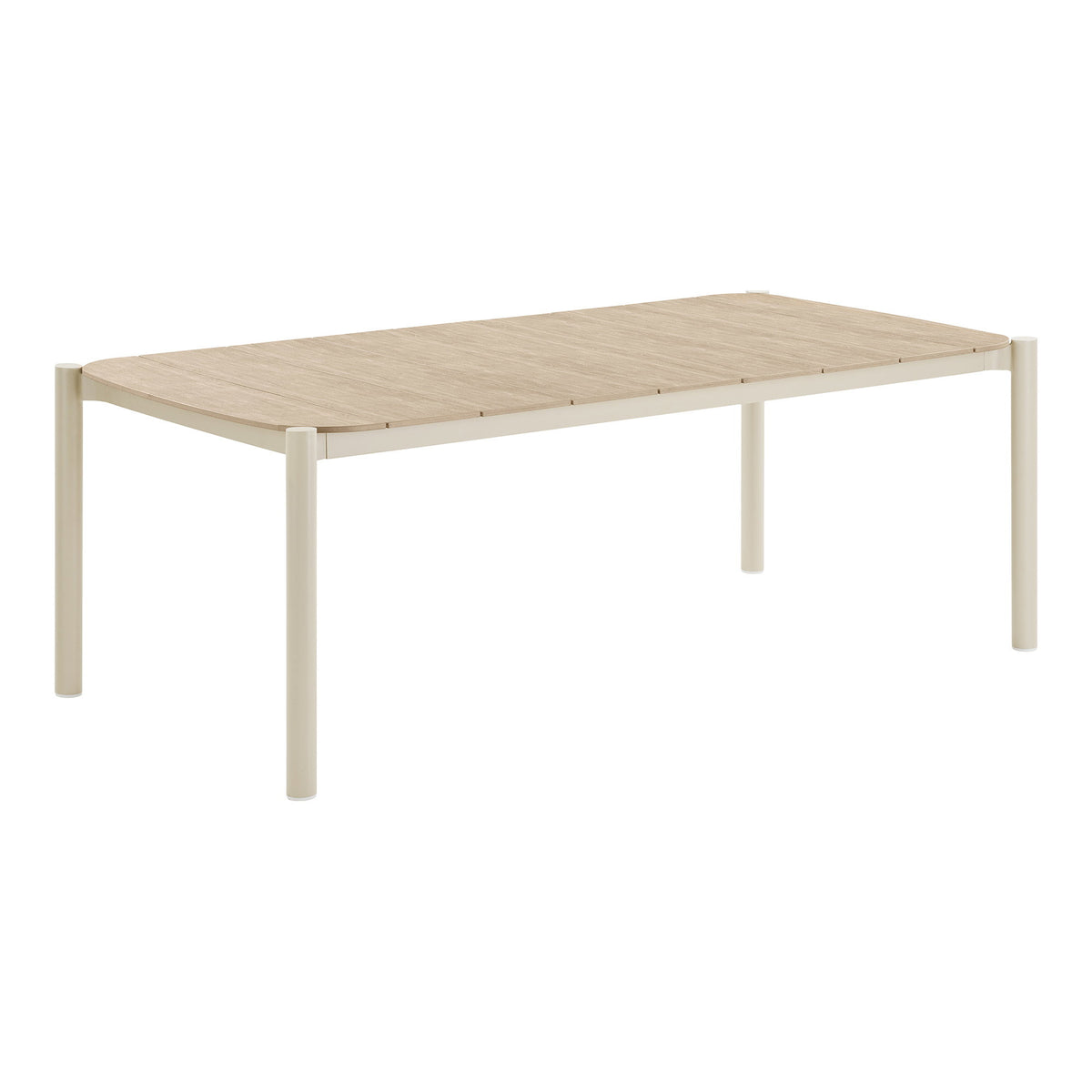 Leni Gartentisch – Aluminium/Kunstholz Sand/Natur, 200 × 100 cm von Luiva Living