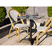 Garten-Bistrotisch – Aluminium, Marmoroptik Dunkelgrau, Beine Schwarz, 60 × 60 cm – Ansicht 7