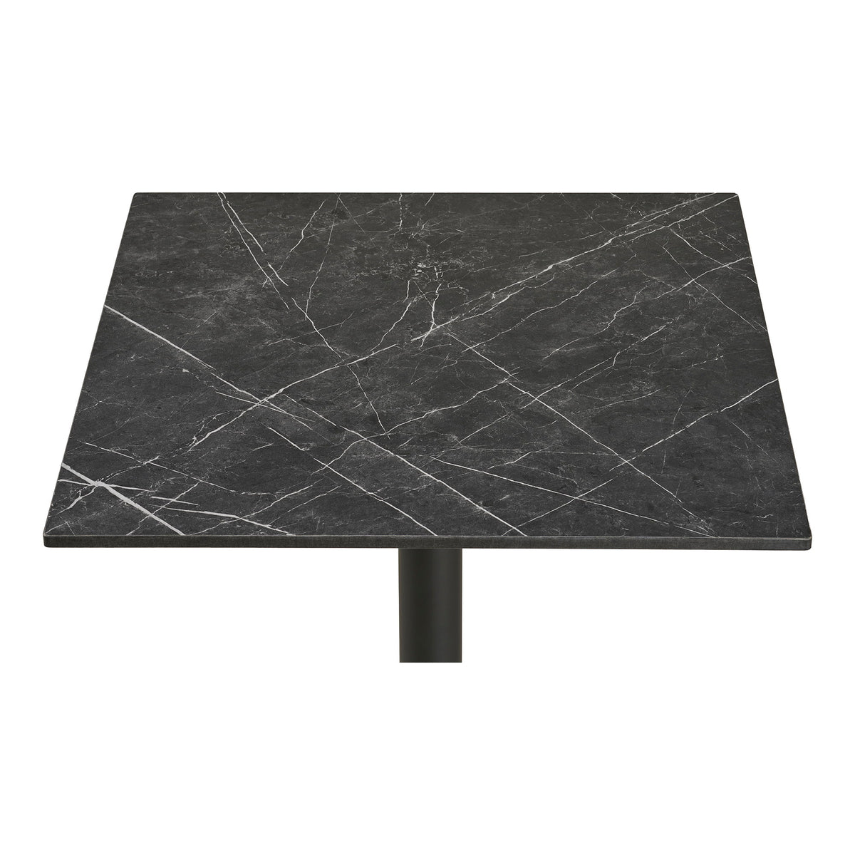 Garten-Bistrotisch – Aluminium, Marmoroptik Dunkelgrau, Beine Schwarz, 60 × 60 cm – Ansicht 3