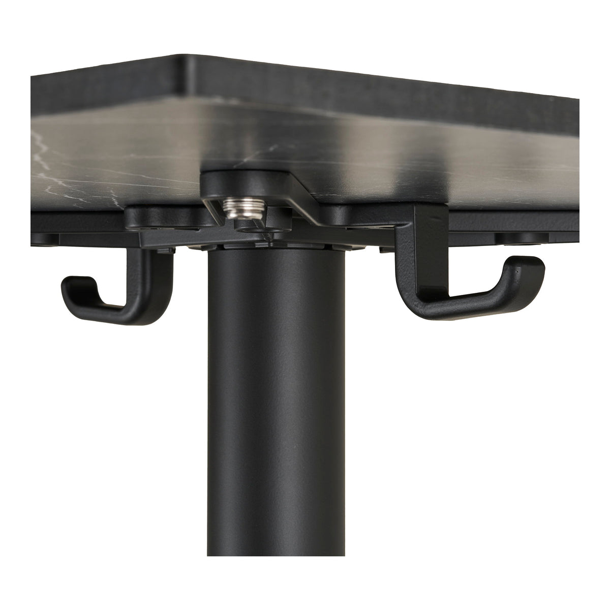 Garten-Bistrotisch – Aluminium, Marmoroptik Dunkelgrau, Beine Schwarz, 60 × 60 cm – Ansicht 4